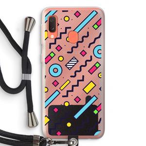 CaseCompany 8-bit N°8: Samsung Galaxy A20e Transparant Hoesje met koord