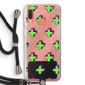 CaseCompany 8-bit N°10: Samsung Galaxy A20e Transparant Hoesje met koord