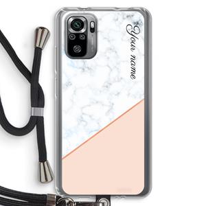 CaseCompany Marmer in stijl: Xiaomi Redmi Note 10S Transparant Hoesje met koord