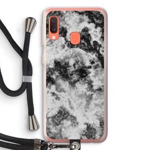 CaseCompany Onweer: Samsung Galaxy A20e Transparant Hoesje met koord