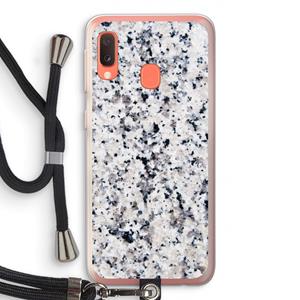 CaseCompany Gespikkelde marmer: Samsung Galaxy A20e Transparant Hoesje met koord