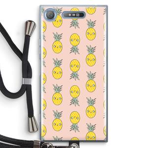 CaseCompany Ananas: Sony Xperia XZ1 Transparant Hoesje met koord
