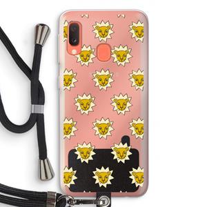 CaseCompany Leeuwenkoppen: Samsung Galaxy A20e Transparant Hoesje met koord