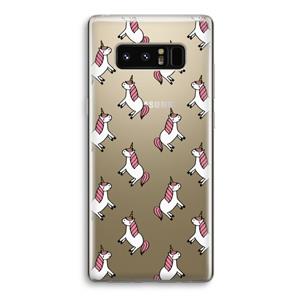 CaseCompany Eenhoorns overal: Samsung Galaxy Note 8 Transparant Hoesje