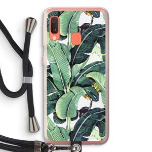 CaseCompany Bananenbladeren: Samsung Galaxy A20e Transparant Hoesje met koord