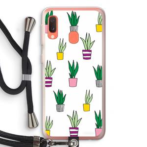 CaseCompany Sanseveria: Samsung Galaxy A20e Transparant Hoesje met koord