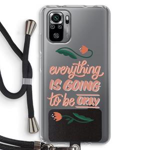 CaseCompany Optimistic flower girl: Xiaomi Redmi Note 10S Transparant Hoesje met koord