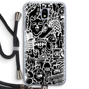 CaseCompany Vexx Black Mixtape: Samsung Galaxy J5 (2017) Transparant Hoesje met koord