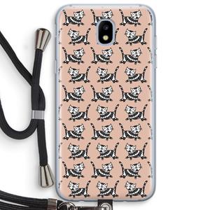CaseCompany Zwarte poes: Samsung Galaxy J5 (2017) Transparant Hoesje met koord