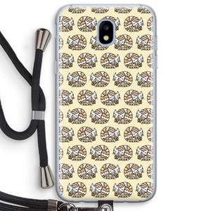 CaseCompany Slapende poes: Samsung Galaxy J5 (2017) Transparant Hoesje met koord