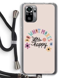 CaseCompany Happy days: Xiaomi Redmi Note 10S Transparant Hoesje met koord