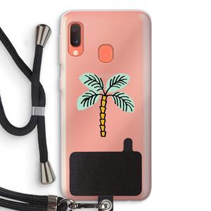 CaseCompany Palmboom: Samsung Galaxy A20e Transparant Hoesje met koord