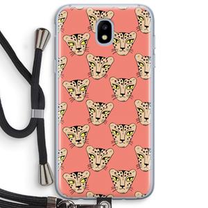 CaseCompany Tijger: Samsung Galaxy J5 (2017) Transparant Hoesje met koord