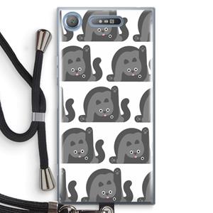 CaseCompany Cats: Sony Xperia XZ1 Transparant Hoesje met koord