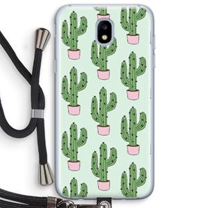 CaseCompany Cactus Lover: Samsung Galaxy J5 (2017) Transparant Hoesje met koord