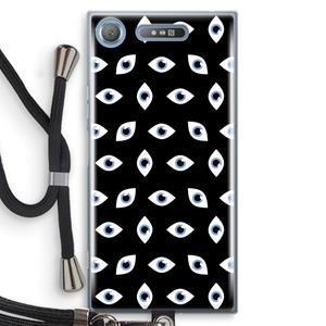 CaseCompany Eyes pattern: Sony Xperia XZ1 Transparant Hoesje met koord