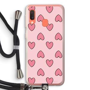CaseCompany Ondersteboven verliefd: Samsung Galaxy A20e Transparant Hoesje met koord