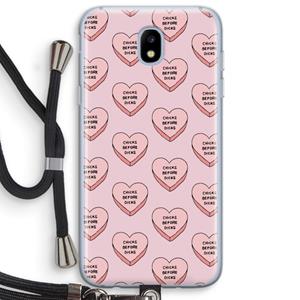 CaseCompany Chicks before dicks: Samsung Galaxy J5 (2017) Transparant Hoesje met koord