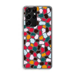 CaseCompany Colored Giraffe: Samsung Galaxy S21 Ultra Transparant Hoesje