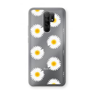 CaseCompany Margrietjes: Xiaomi Redmi 9 Transparant Hoesje