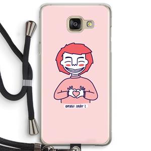 CaseCompany Hartje: Samsung Galaxy A5 (2016) Transparant Hoesje met koord