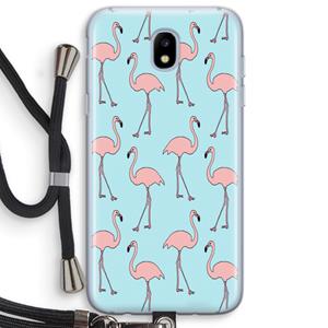 CaseCompany Anything Flamingoes: Samsung Galaxy J5 (2017) Transparant Hoesje met koord