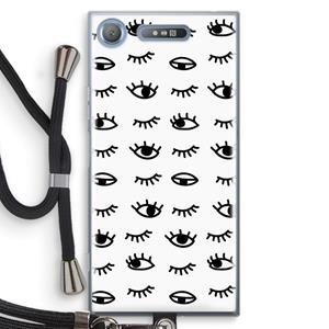 CaseCompany Eye pattern #2: Sony Xperia XZ1 Transparant Hoesje met koord