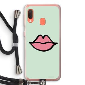 CaseCompany Kusje: Samsung Galaxy A20e Transparant Hoesje met koord