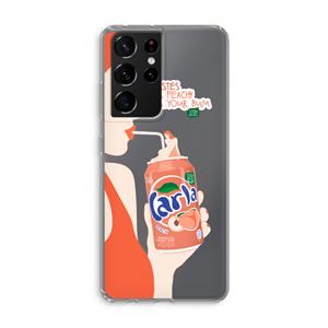 CaseCompany Peach please!: Samsung Galaxy S21 Ultra Transparant Hoesje