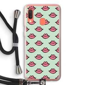 CaseCompany Lipjes: Samsung Galaxy A20e Transparant Hoesje met koord