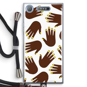 CaseCompany Hands dark: Sony Xperia XZ1 Transparant Hoesje met koord