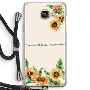 CaseCompany Zonnebloemen: Samsung Galaxy A5 (2016) Transparant Hoesje met koord