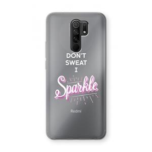 CaseCompany Sparkle quote: Xiaomi Redmi 9 Transparant Hoesje