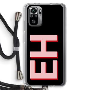 CaseCompany Monogram: Xiaomi Redmi Note 10S Transparant Hoesje met koord