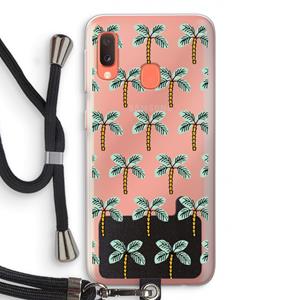 CaseCompany Paradise: Samsung Galaxy A20e Transparant Hoesje met koord