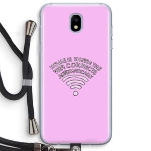 CaseCompany Home Is Where The Wifi Is: Samsung Galaxy J5 (2017) Transparant Hoesje met koord