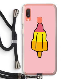 CaseCompany Raketijsje: Samsung Galaxy A20e Transparant Hoesje met koord