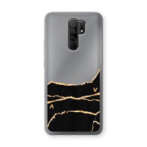CaseCompany Gouden marmer: Xiaomi Redmi 9 Transparant Hoesje