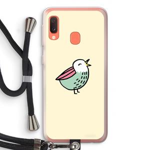 CaseCompany Birdy: Samsung Galaxy A20e Transparant Hoesje met koord