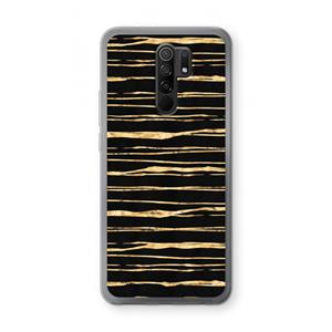 CaseCompany Gouden strepen: Xiaomi Redmi 9 Transparant Hoesje