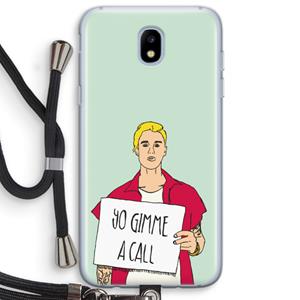 CaseCompany Gimme a call: Samsung Galaxy J5 (2017) Transparant Hoesje met koord