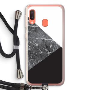 CaseCompany Combinatie marmer: Samsung Galaxy A20e Transparant Hoesje met koord