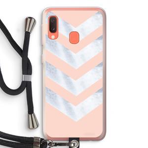 CaseCompany Marmeren pijlen: Samsung Galaxy A20e Transparant Hoesje met koord