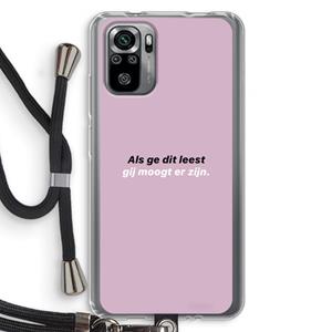 CaseCompany gij moogt er zijn: Xiaomi Redmi Note 10S Transparant Hoesje met koord