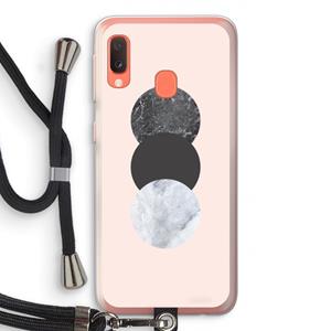 CaseCompany Marmeren cirkels: Samsung Galaxy A20e Transparant Hoesje met koord