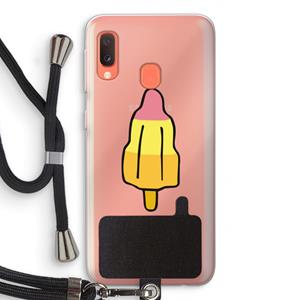 CaseCompany Raketijsje: Samsung Galaxy A20e Transparant Hoesje met koord