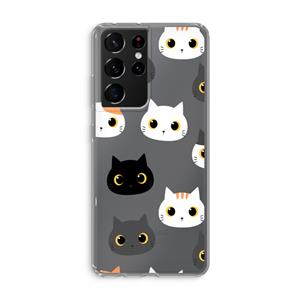 CaseCompany Katten: Samsung Galaxy S21 Ultra Transparant Hoesje