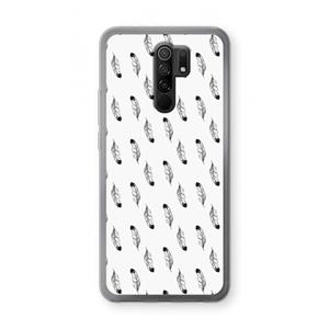 CaseCompany Pluimen: Xiaomi Redmi 9 Transparant Hoesje