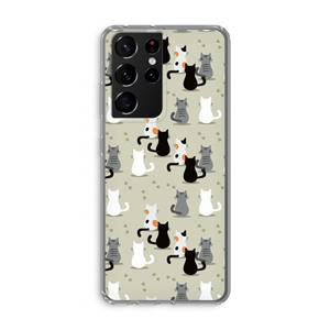 CaseCompany Katten: Samsung Galaxy S21 Ultra Transparant Hoesje
