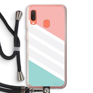 CaseCompany Strepen pastel: Samsung Galaxy A20e Transparant Hoesje met koord